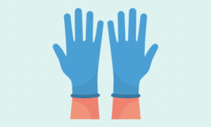 感染防止用手袋のイラスト