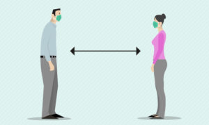 ソーシャルディスタンス(社会的距離)のイラスト